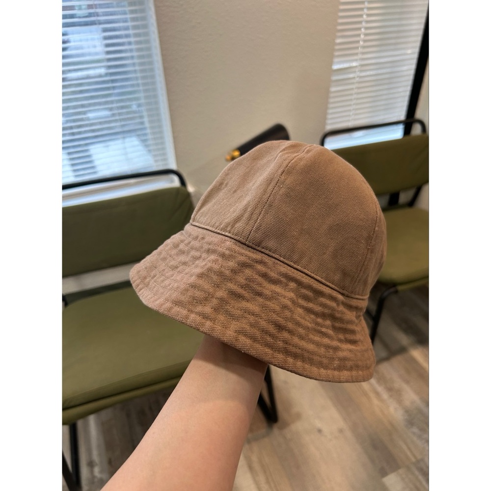 Aritzia Babaton Denim Bucket Hat Tan Size Small Medium Neutral Cotton Polyester
